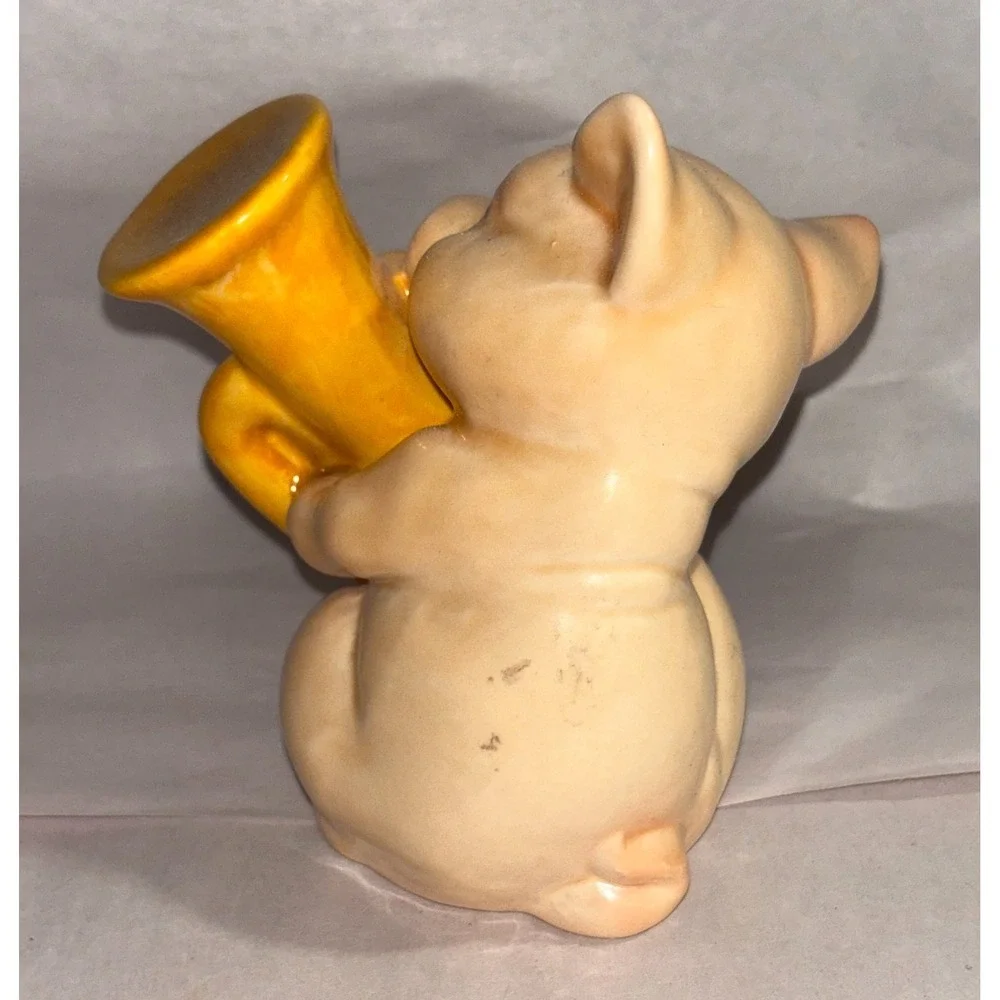 Vintage Goebel W Germany Pig Playing Tuba Figurine Glossy Porcelain